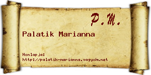 Palatik Marianna névjegykártya